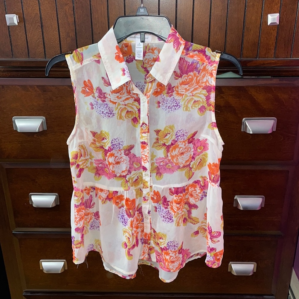 Sheer Button-Up Floral Blouse 🌸